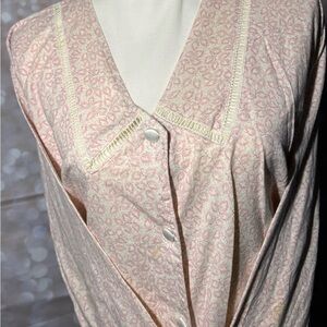 Luxurious Pink Cotton Pajama with V-Neckline